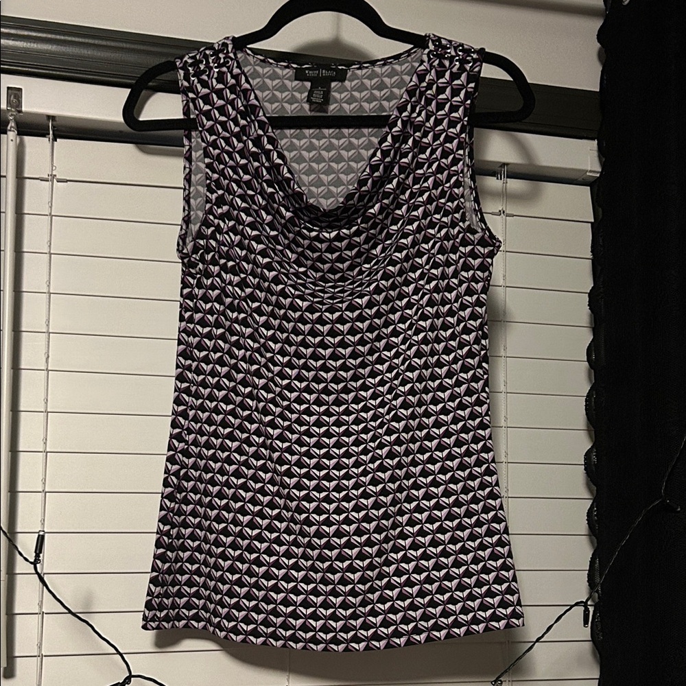 WH/BM Geometric Black and White Tank Top